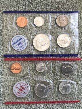 1961 P&D U.S. Mint Uncirculated Set - 10 Coins - 90% Silver Half, Quarter, Dime
